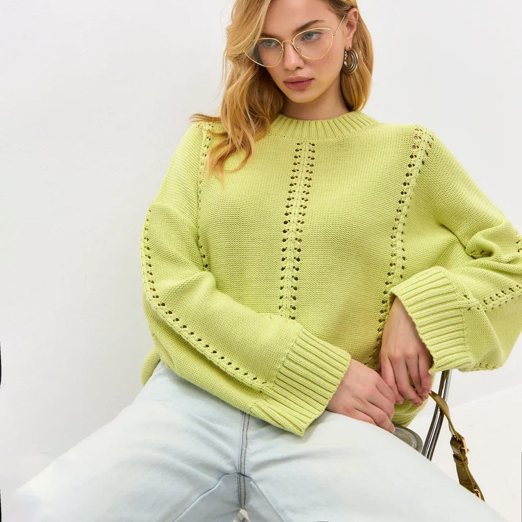 Hollow out pullover sweater for women in autumn and winter
