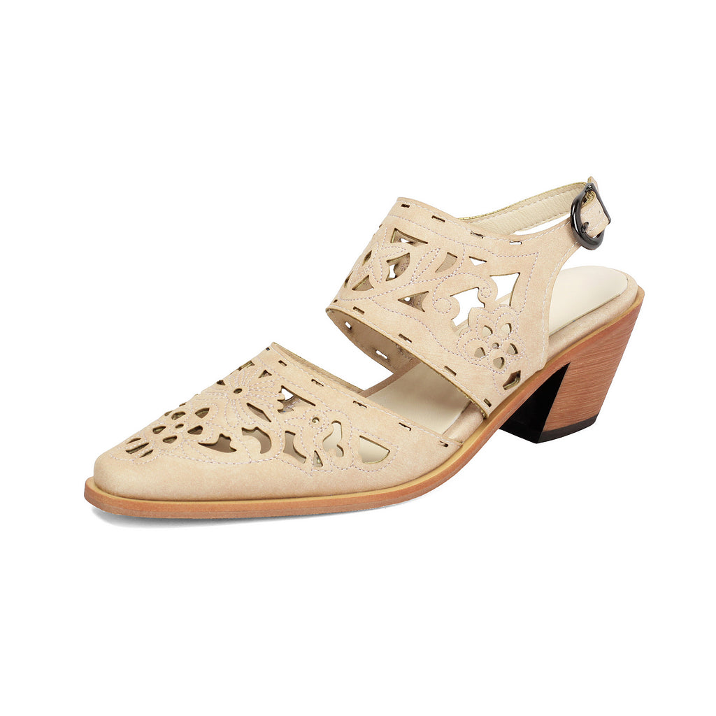 Pointed Toe Hollow Out Western Sandals with Buckle Strap  Summer Fashion Women's Shoes Made to order, ships in 7 days