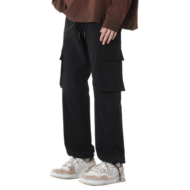 Cargo Pants Men Spring Autumn Loose Straight Leg Workwear Trousers Men's Fashion Streetwear Outdoor Casual Long Pants