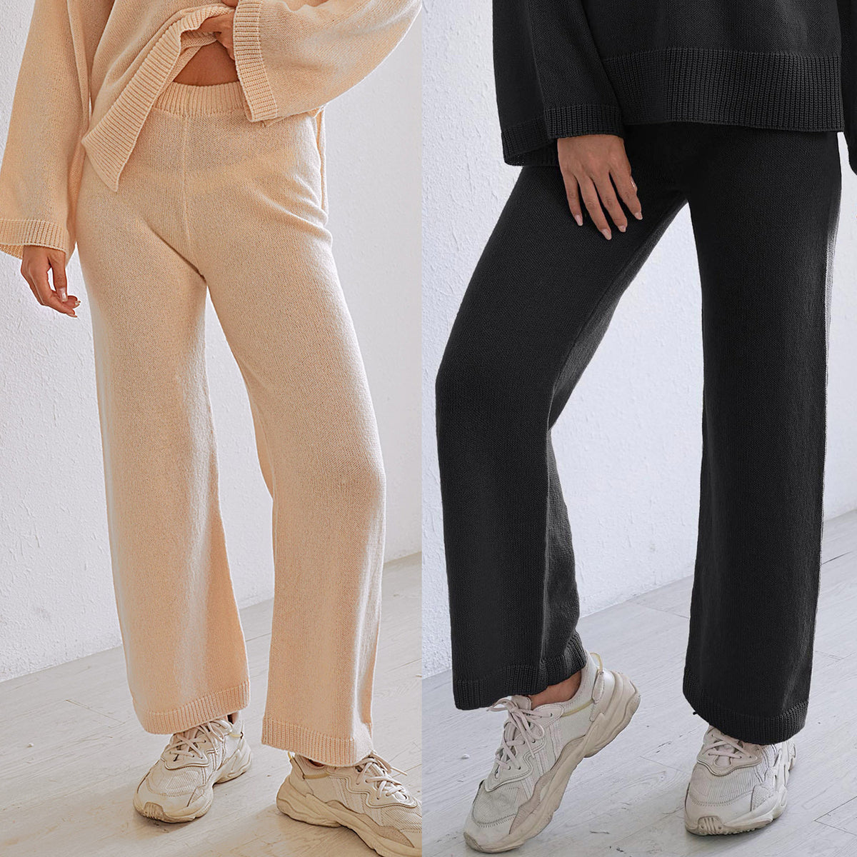 ChicWomen's Loose Tummy-Covering Straight-Leg Wide-Leg Casual Pants