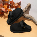 Thick-soled Canvas Slip-On Moccasin-Style Half Slippers for Women
