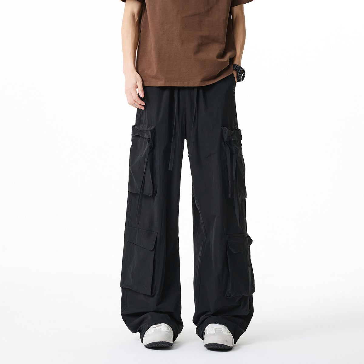 Waterproof Mountain Style Tactical Cargo Pants for Men, Trendy Straight Loose Casual Sports Trousers