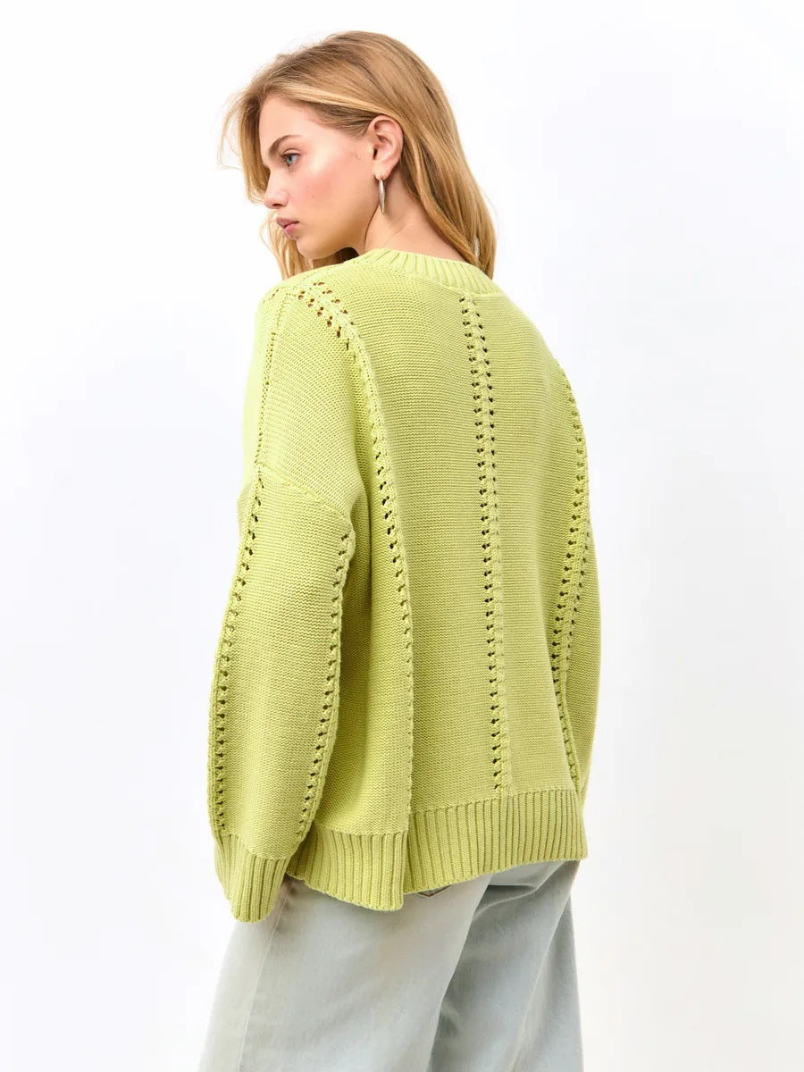 Hollow out pullover sweater for women in autumn and winter