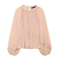 Lantern sleeve loose shirt top