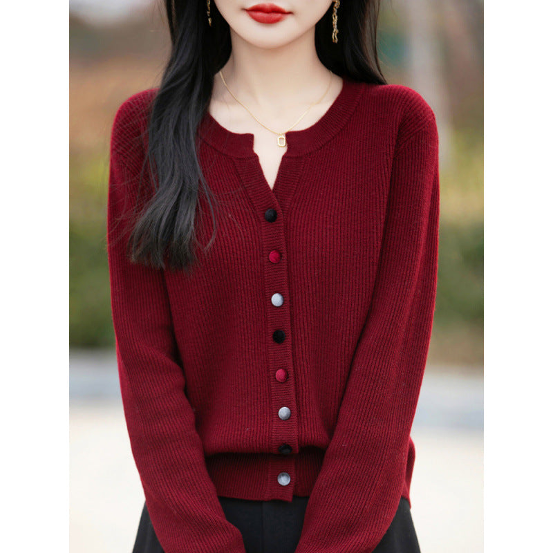Women's Jacket Slim Fit Base Layer Sheath Neck Sweater