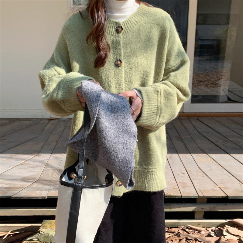 Sweater for Women, Loose Oversized Mid-Length Solid Color Open Front Coat