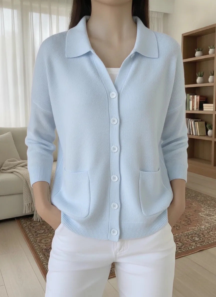 Knitted cardigan button women's sweater jacket for autumn and winter