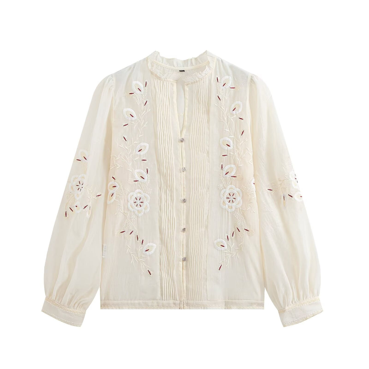 Embroidered long sleeved shirt