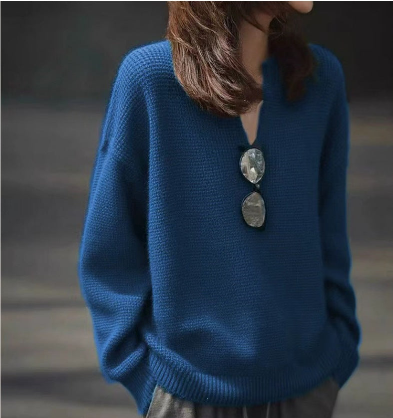 V-neck Knitted Top for Spring