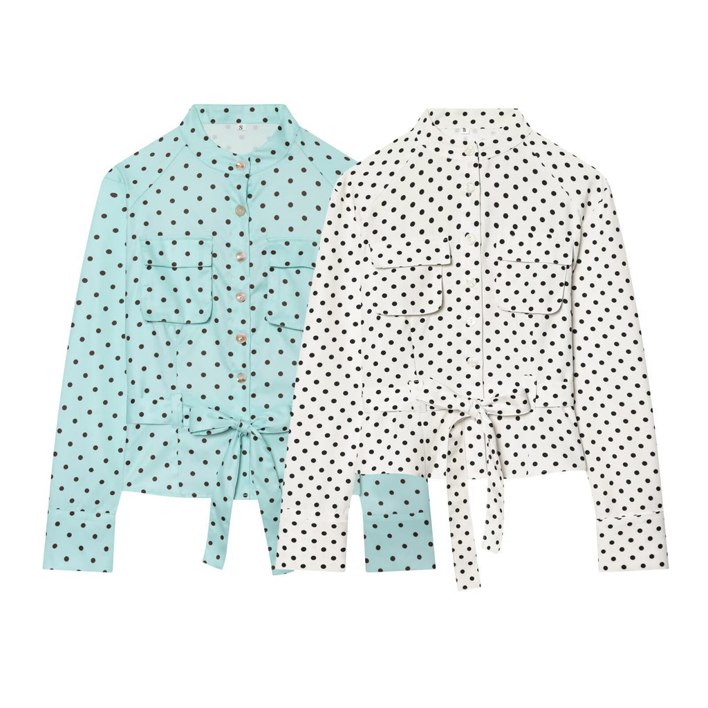 Polka dot shirt style top