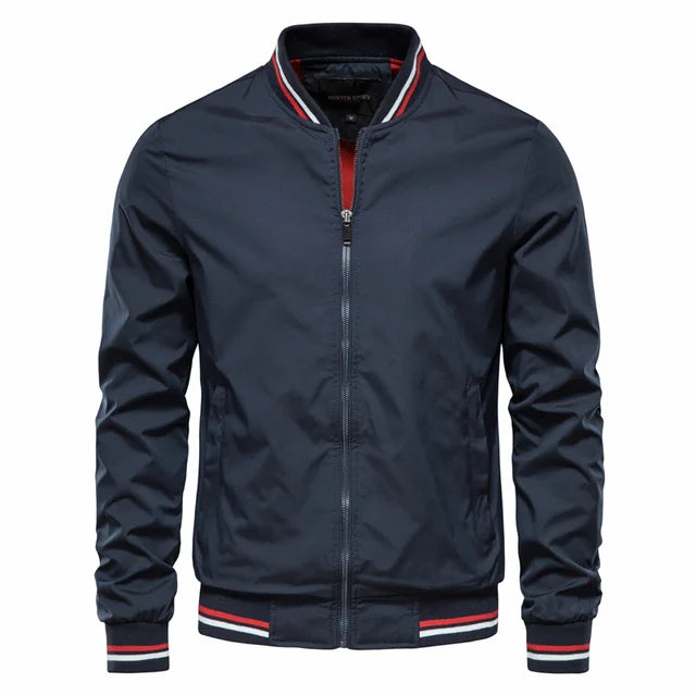 Brand Print Baseball Jacket Men Casual Stand Collar Bomber Mens Jackets Autumn High Quality Slim Fit Jackets For Men