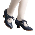 Hollow-out high-heeled lace-up large-size women's casual shoes