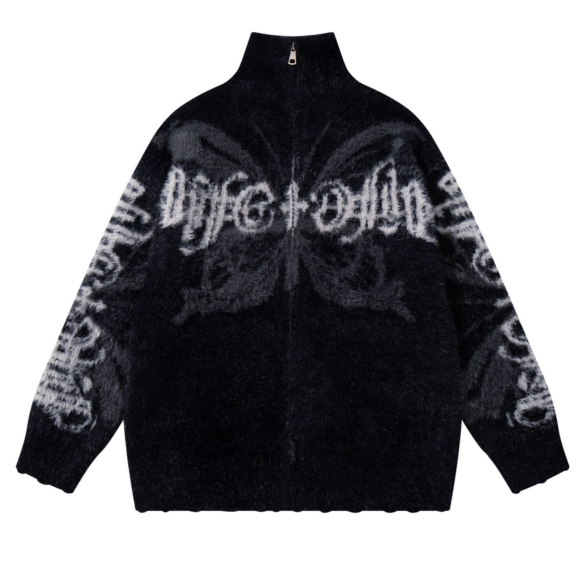 Cardigan with butterfly printed coat