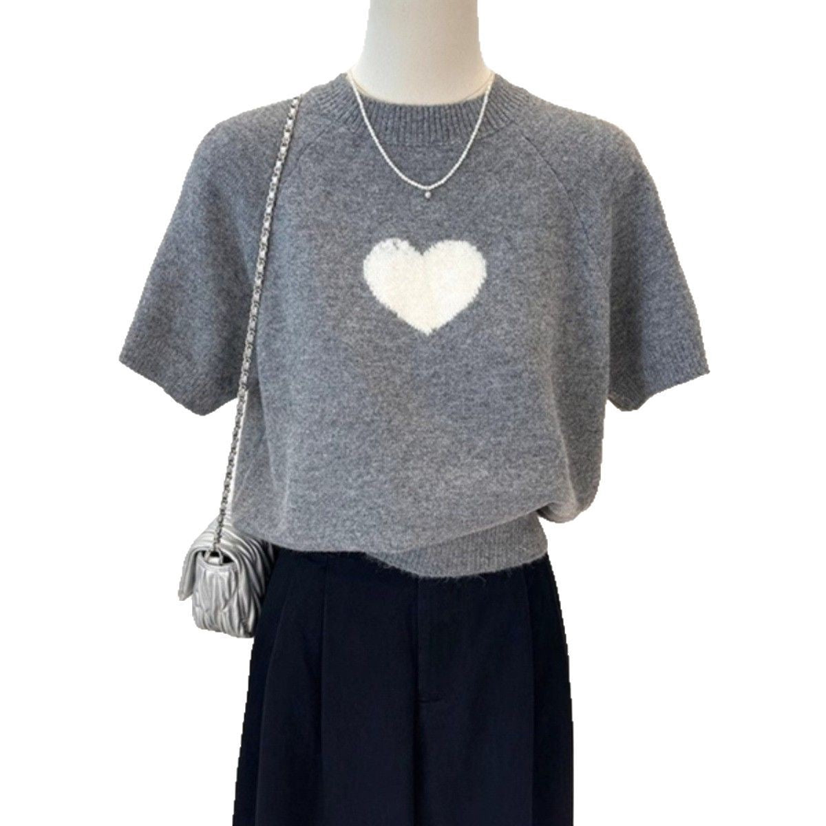 Love short sleeved knitted t-shirt French style