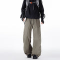 Workwear Pants Men Spring Autumn Trendy Brand Pleated Patchwork Youth Loose Wide Leg Casual Long Pants