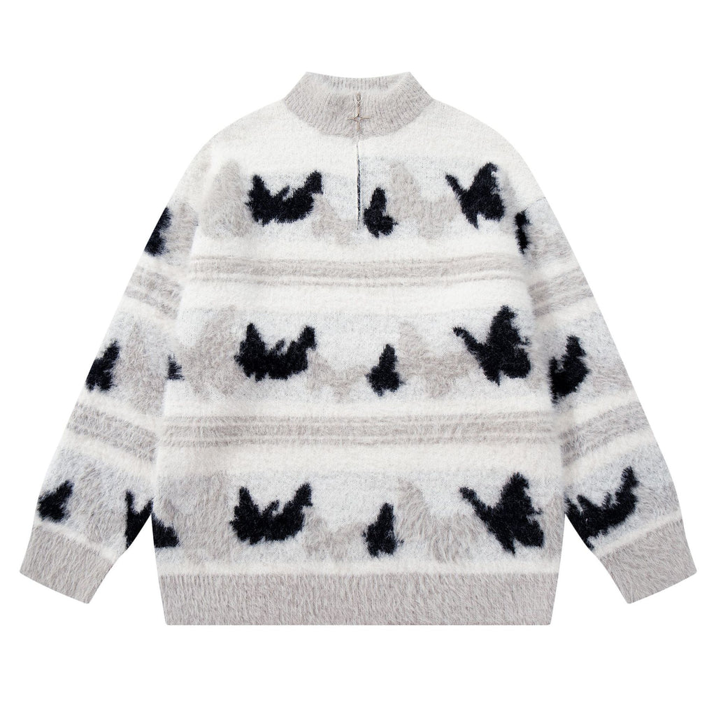Cardigan with butterfly printed coat