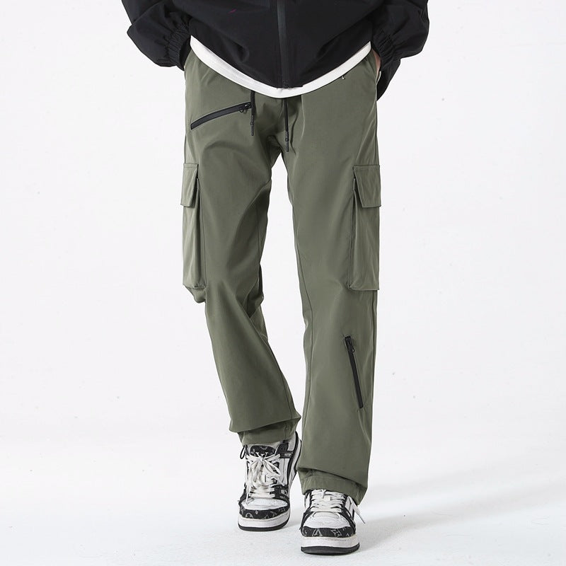 Cargo Pants Men Spring Autumn Loose Straight Leg Workwear Trousers Men's Fashion Streetwear Outdoor Casual Long Pants