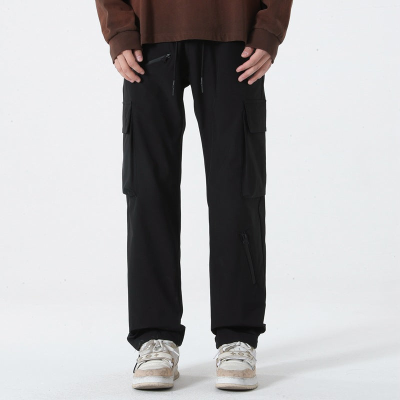 Cargo Pants Men Spring Autumn Loose Straight Leg Workwear Trousers Men's Fashion Streetwear Outdoor Casual Long Pants