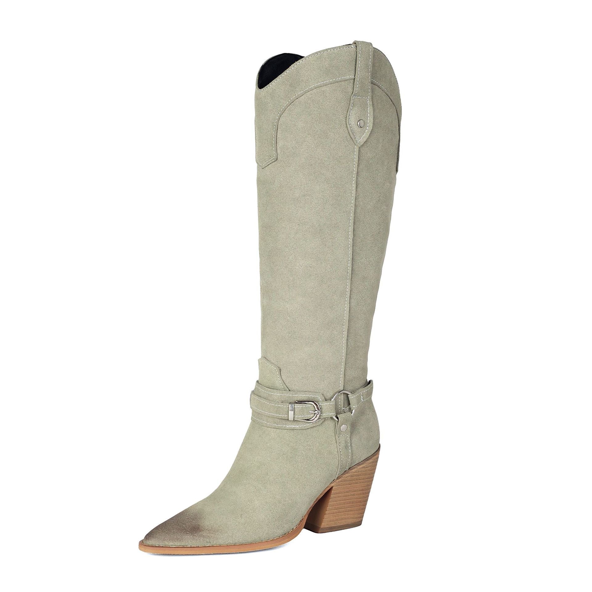 High heels, thick heels, women's boots, high boots, western boots Made to order, ships in 7 days