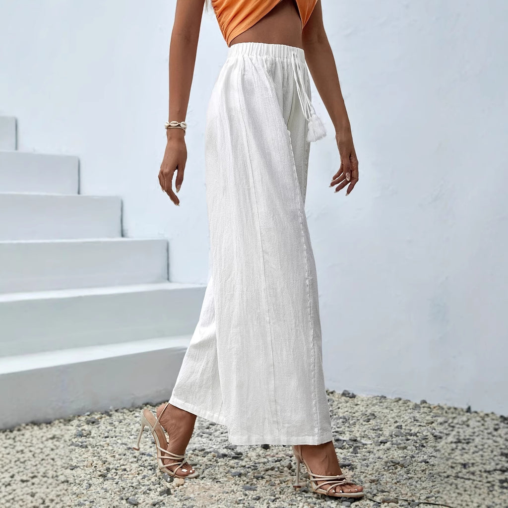 Loose tassel wide leg pants