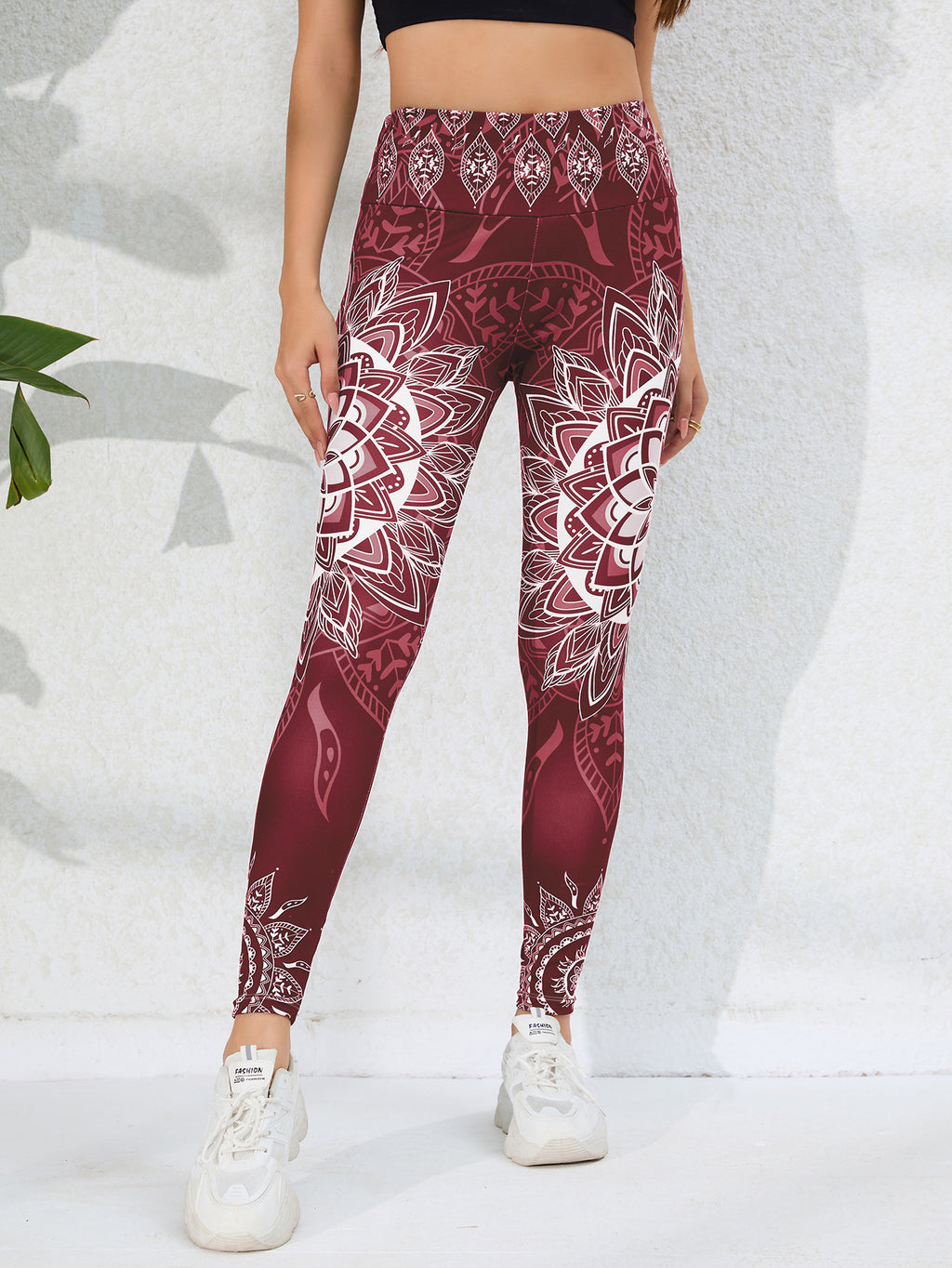Watercolor Print Yoga Pants for Women, High-Waisted, Tummy-Control, Butt-Lifting, Quick-Dry, Ankle-Length Fitness Workout Leggings