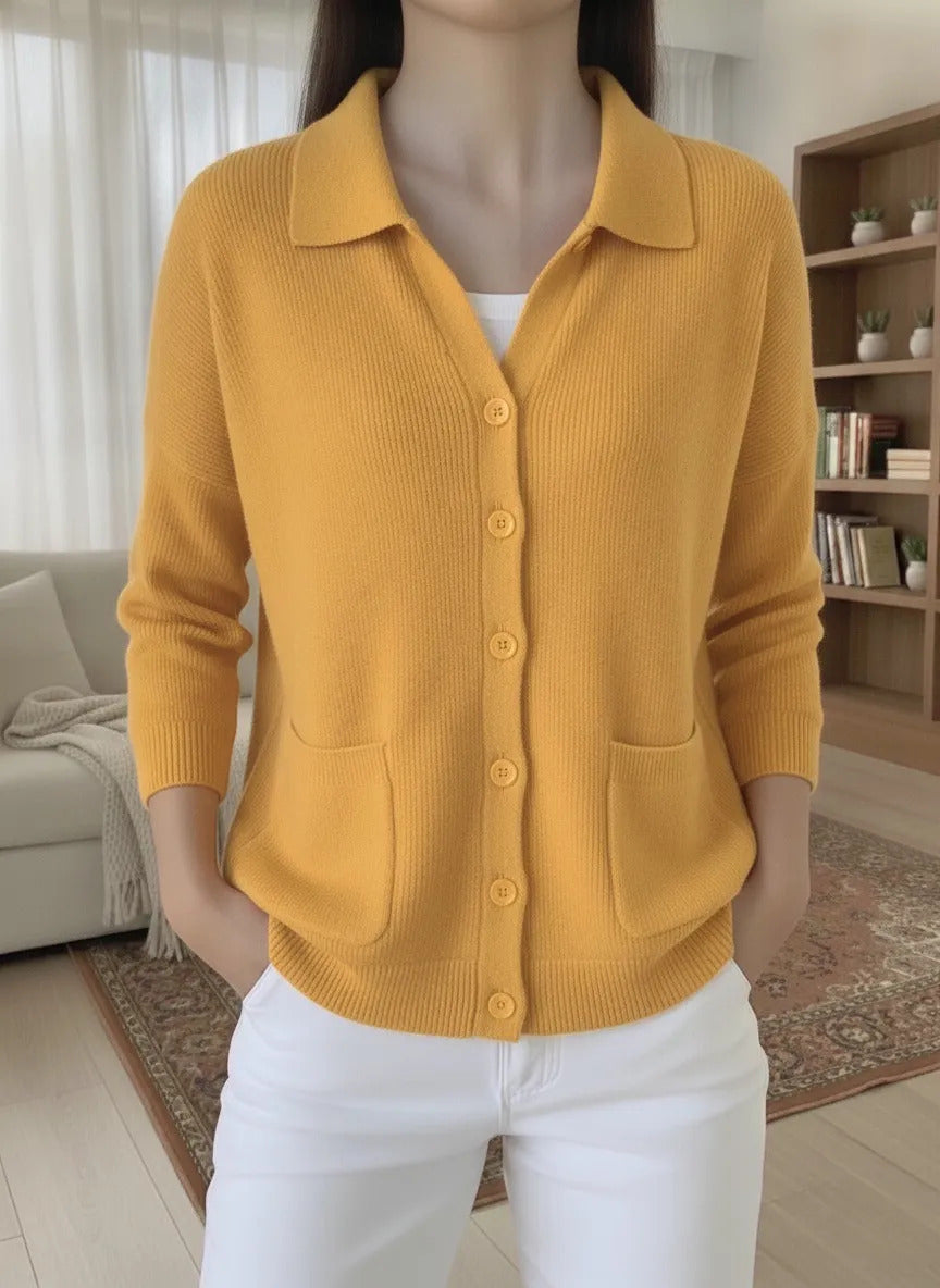 Knitted cardigan button women's sweater jacket for autumn and winter
