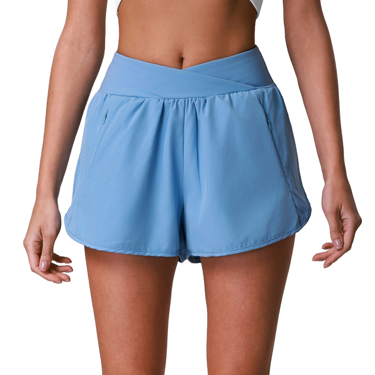 Quick-Dry Athletic Shorts, Cross-Waist Design, Butt-Lifting, Loose-Fit Workout Pants, Running, Training, Yoga Pants, Summer Wear, Outerwear, Anti-See-Through