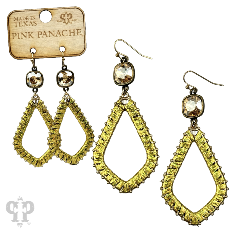 Tinsel wrapped diamond teardrop, Austrian crystal - LC
