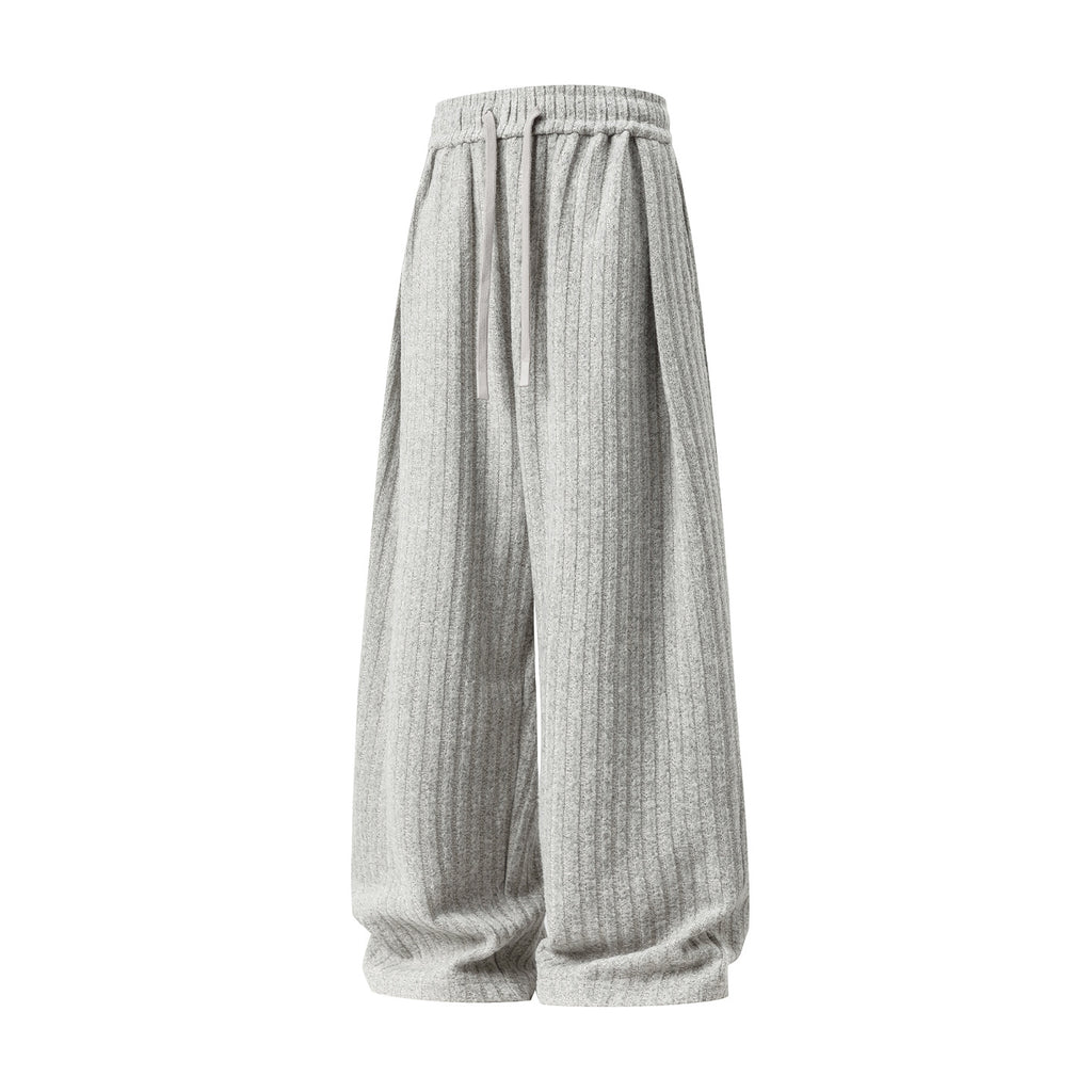 Fleece Loose Drape Casual Pants for Men, Autumn New Heavyweight Quality Sweatpants with Pleated Design, Fashion Brand Long Pants