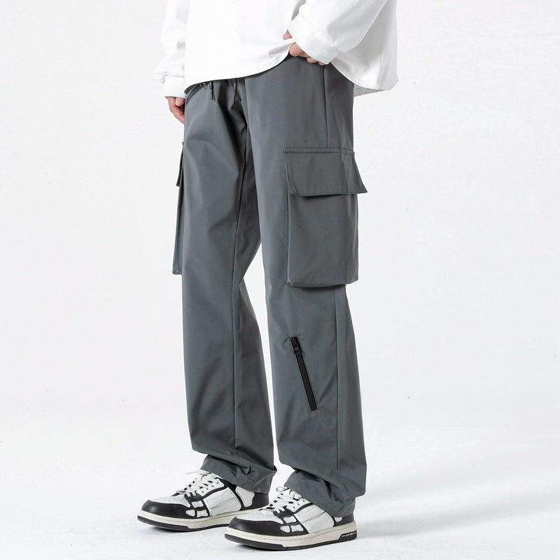 Cargo Pants Men Spring Autumn Loose Straight Leg Workwear Trousers Men's Fashion Streetwear Outdoor Casual Long Pants