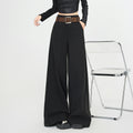 Autumn Wool Trousers for Women, High Waist, Slimming Straight Leg, Loose Wide Leg, Versatile Drapey Casual Floor-Length Pants