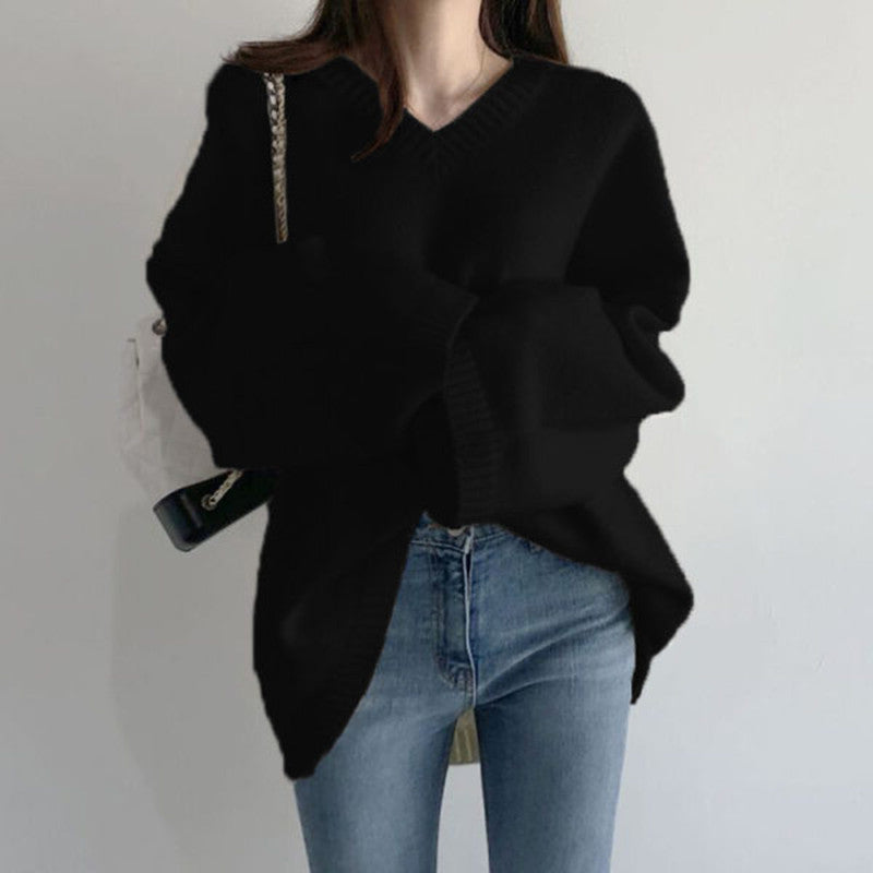 Lazy style loose outer sweater for women