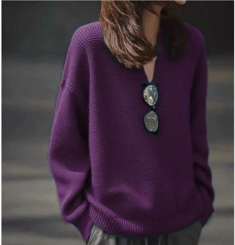 V-neck Knitted Top for Spring