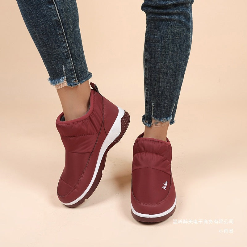 new short snow boots for women large size winter new canvas lined thick warm large size women's boots cotton shoes