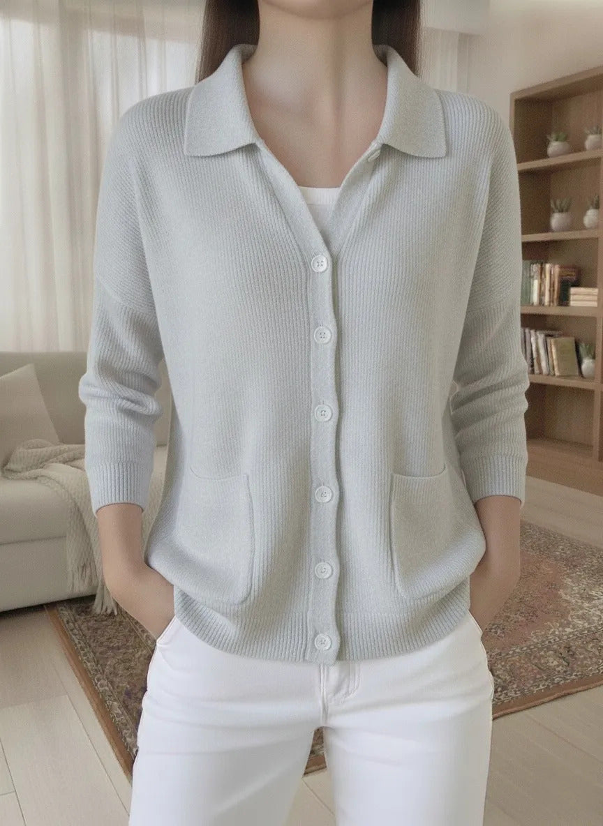 Knitted cardigan button women's sweater jacket for autumn and winter