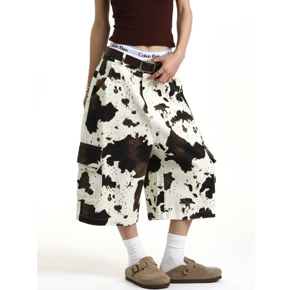 Lazy Loose High-Waisted Wide-Leg Shorts Pants