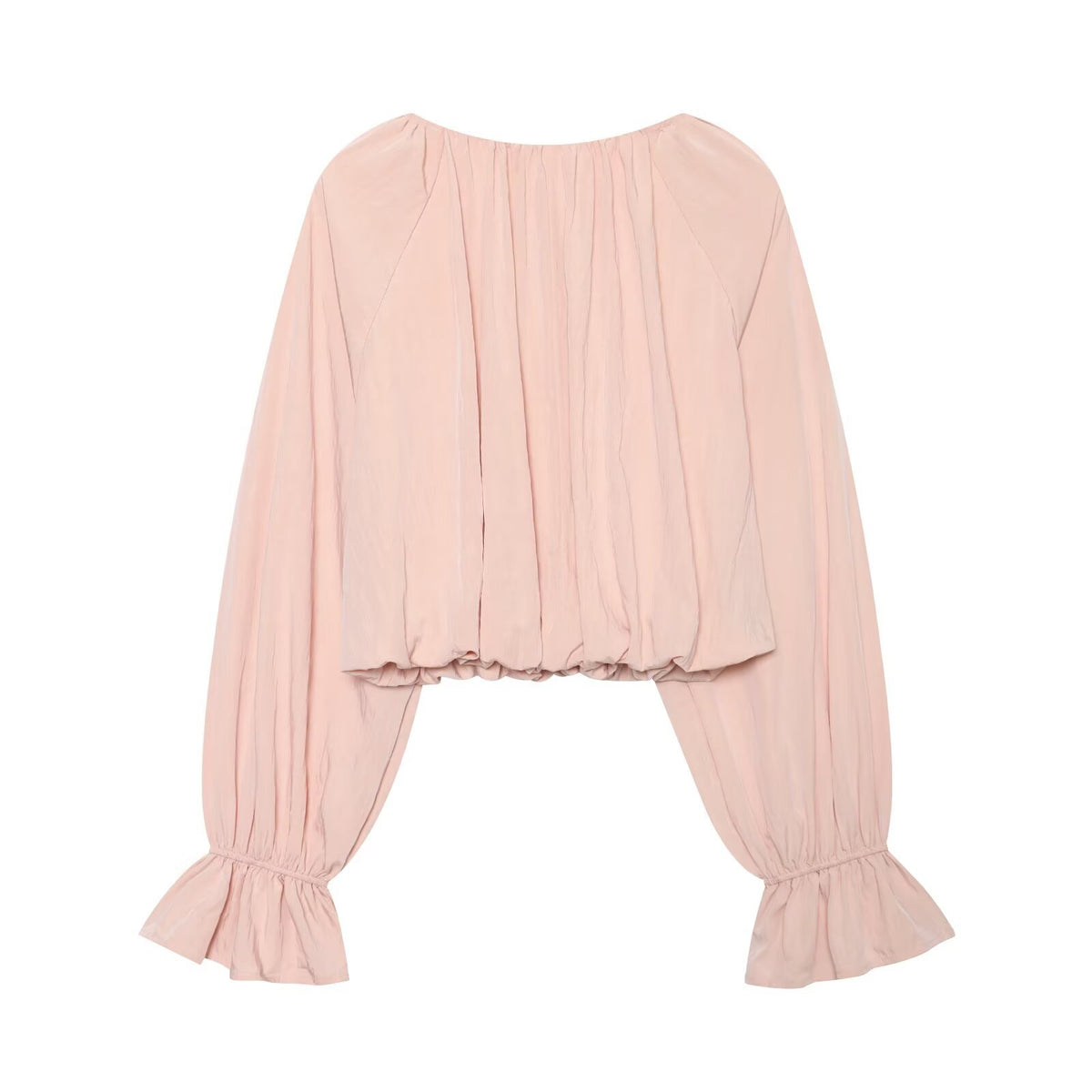 Round neck lace up top
