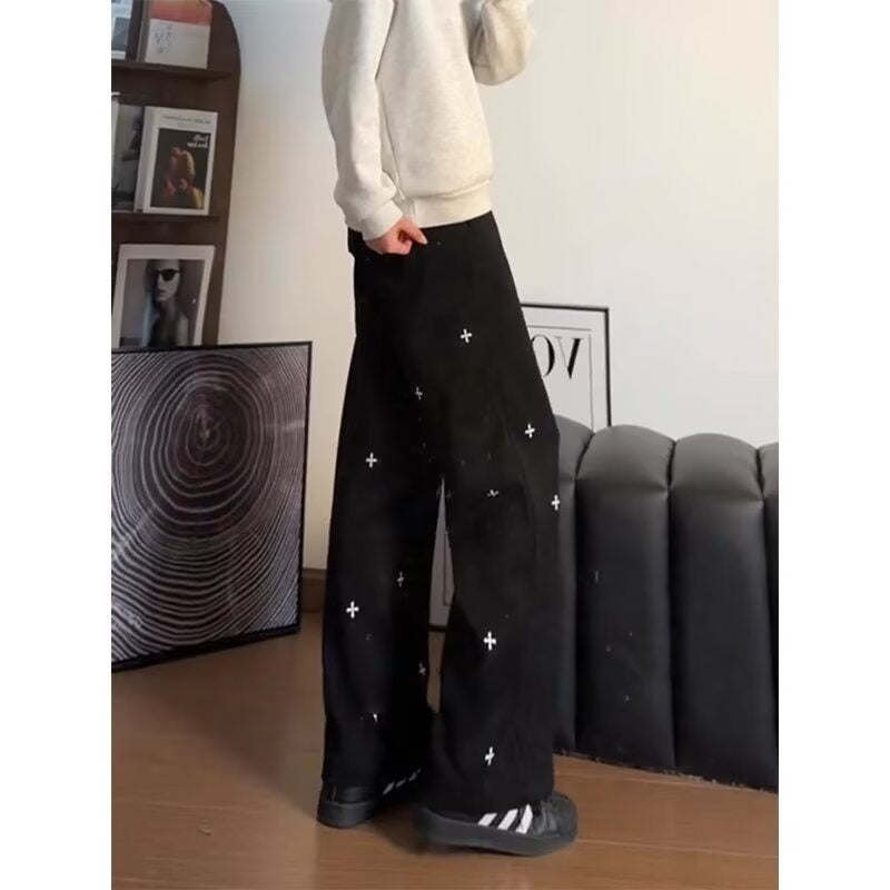 Loose Straight Leg Wide Leg Pants, High-end Slim Fit Flared Trousers