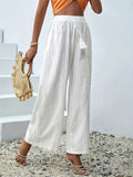 Loose tassel wide leg pants