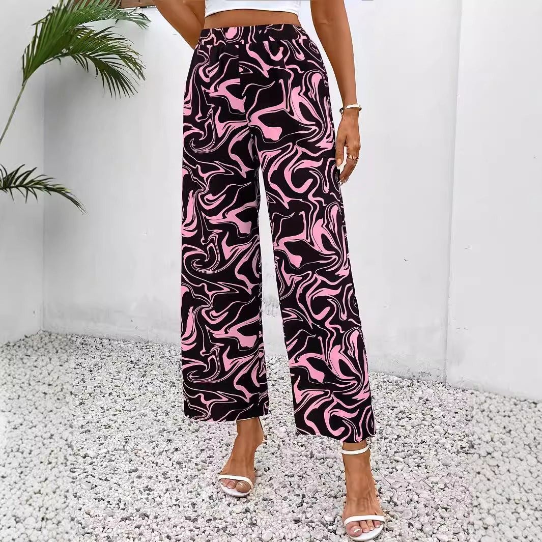 Elastic high waisted pants
