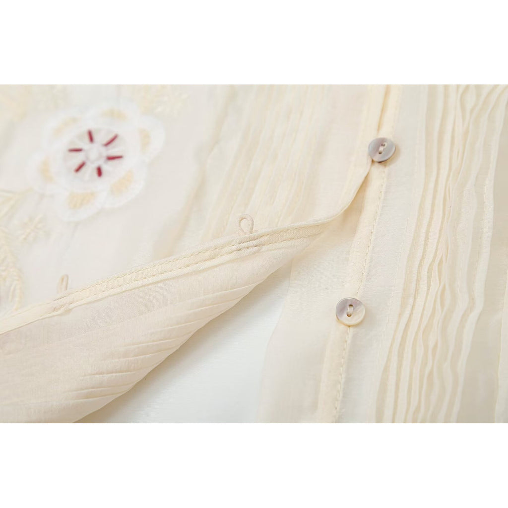 Embroidered long sleeved shirt