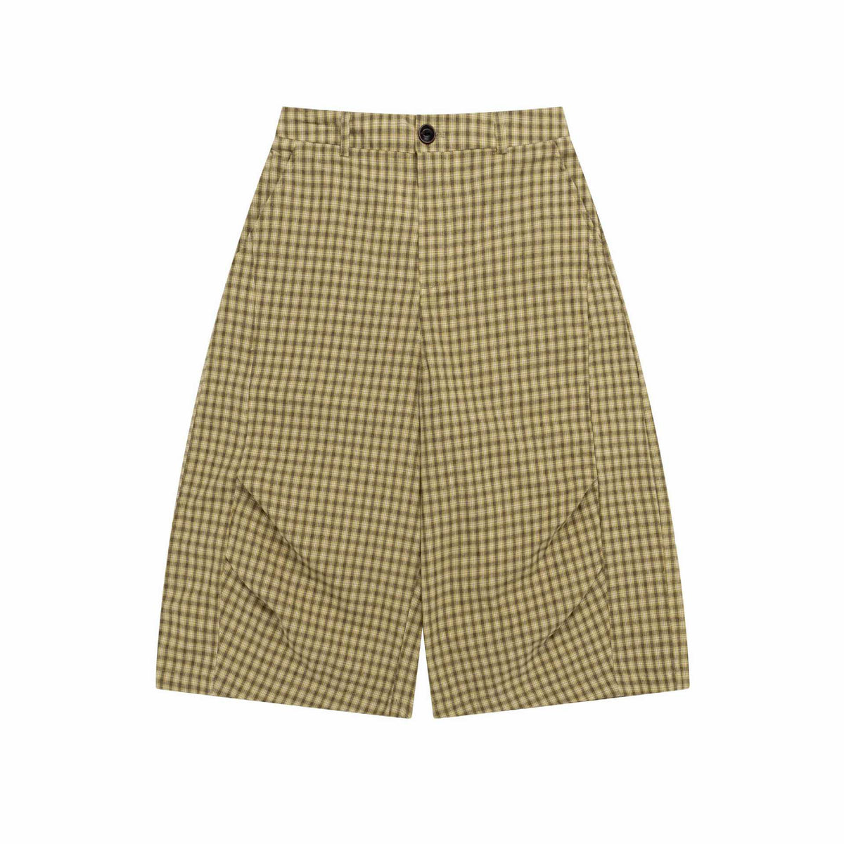 Color blocking plaid cropped pants