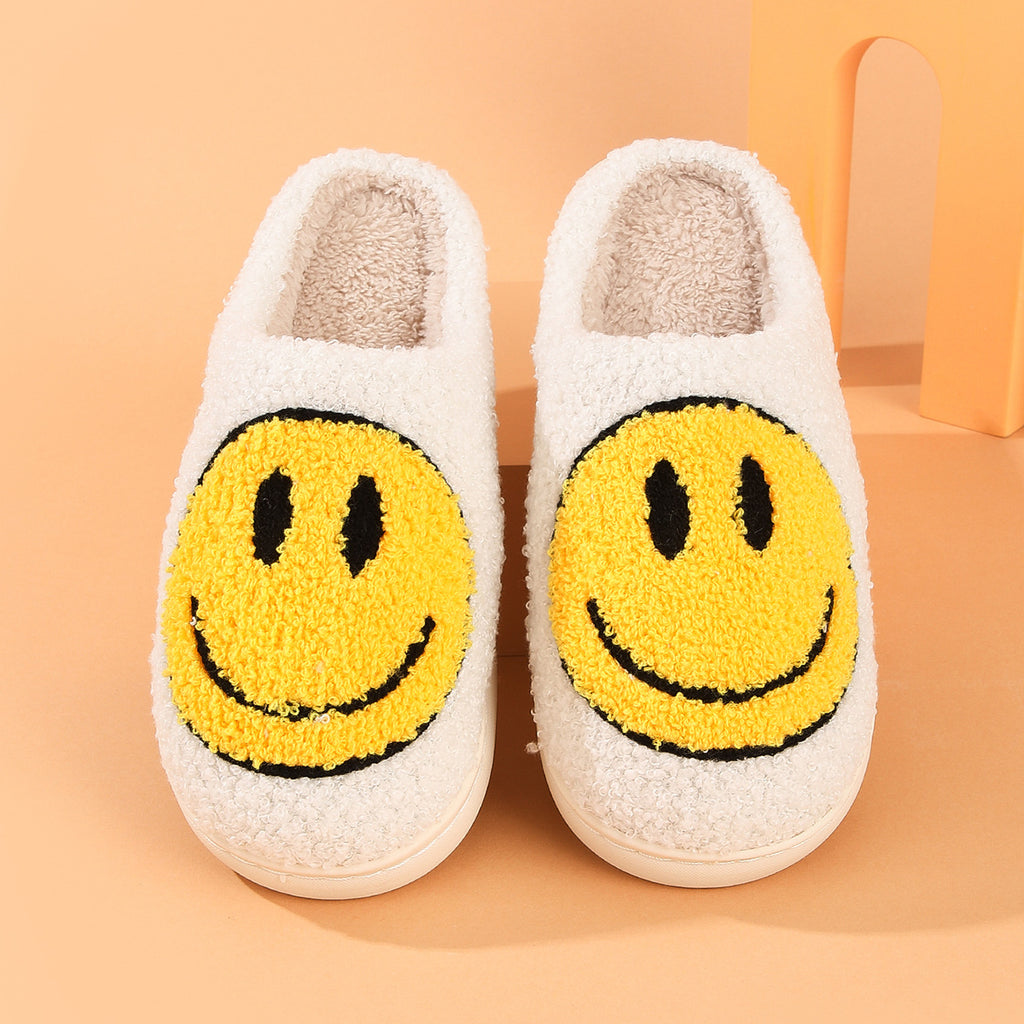 Winter Cute Cartoon Smile Flannel Slippers Wholesale Home Fuzzy Slippers