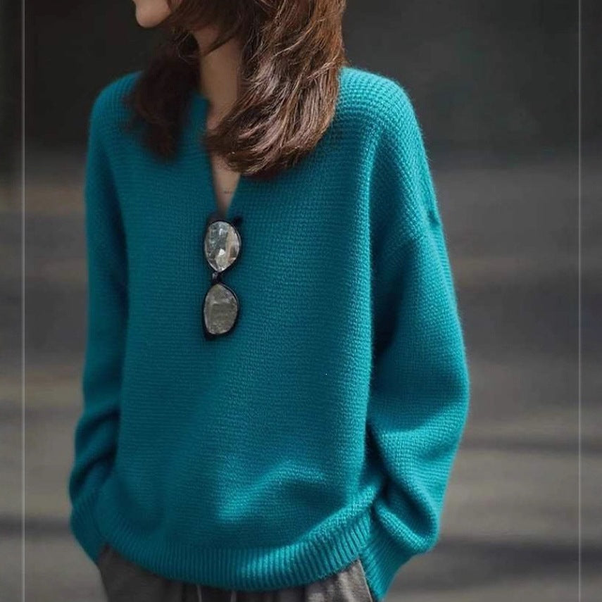 V-neck Knitted Top for Spring