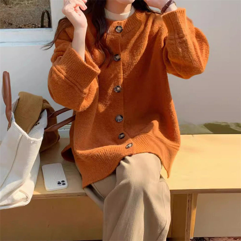 Sweater for Women, Loose Oversized Mid-Length Solid Color Open Front Coat
