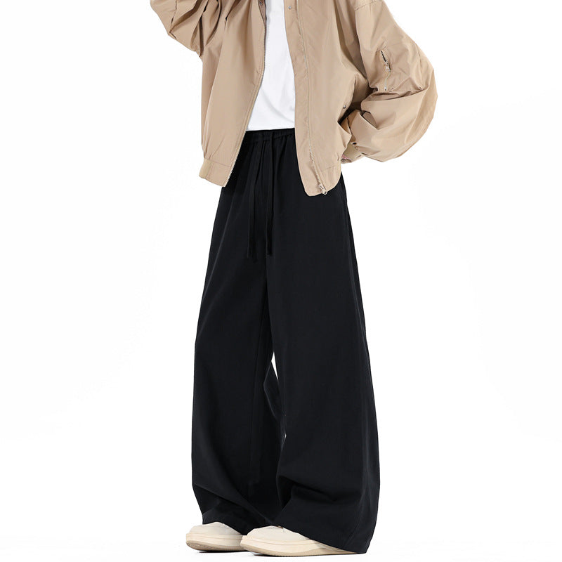 Knife Pants Men's Casual Loose Wide Leg Straight Cut Trousers