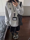 Polka Dot Stripe Angel Wing Print Long Sleeve Women's T-Shirt