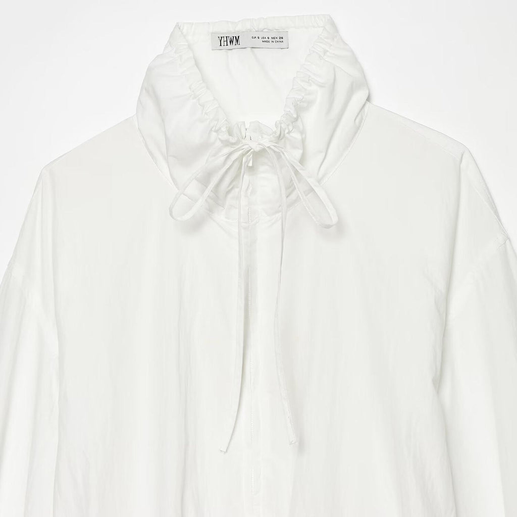 Stand up collar long sleeved shirt