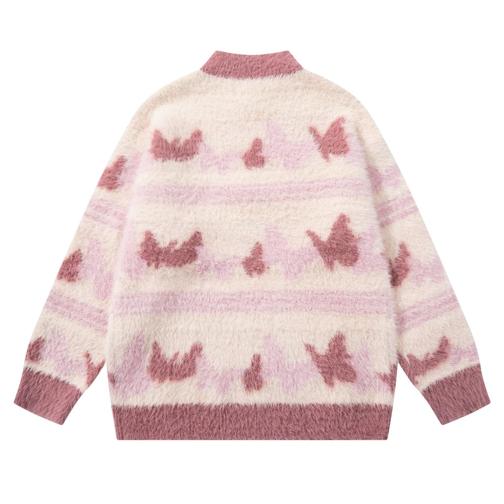 Cardigan with butterfly printed coat