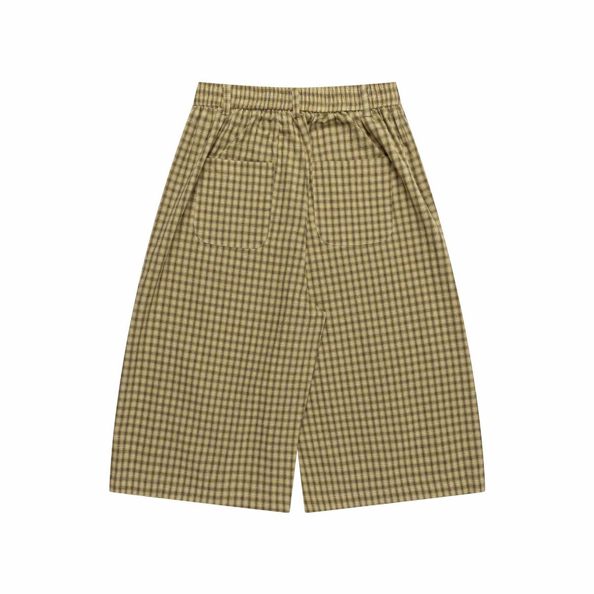 Color blocking plaid cropped pants